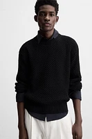 STRUCTURED OPENWORK SWEATER