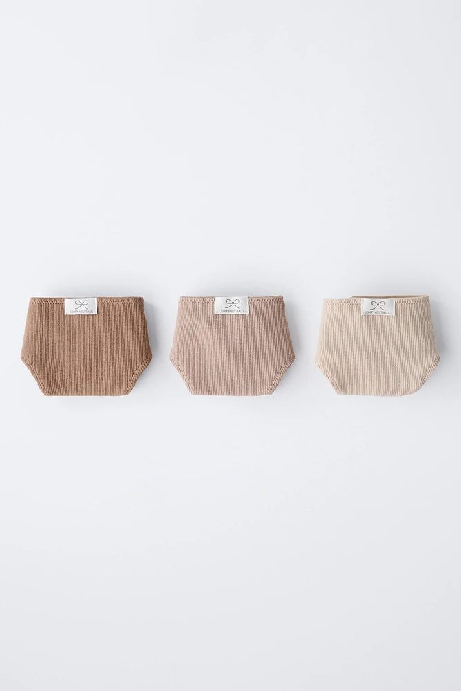 AGES -6/ THREE-PACK OF RIBBED BRIEFS WITH LABEL
