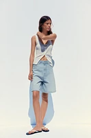 TRF A-LINE MID-RISE DENIM SHORTS