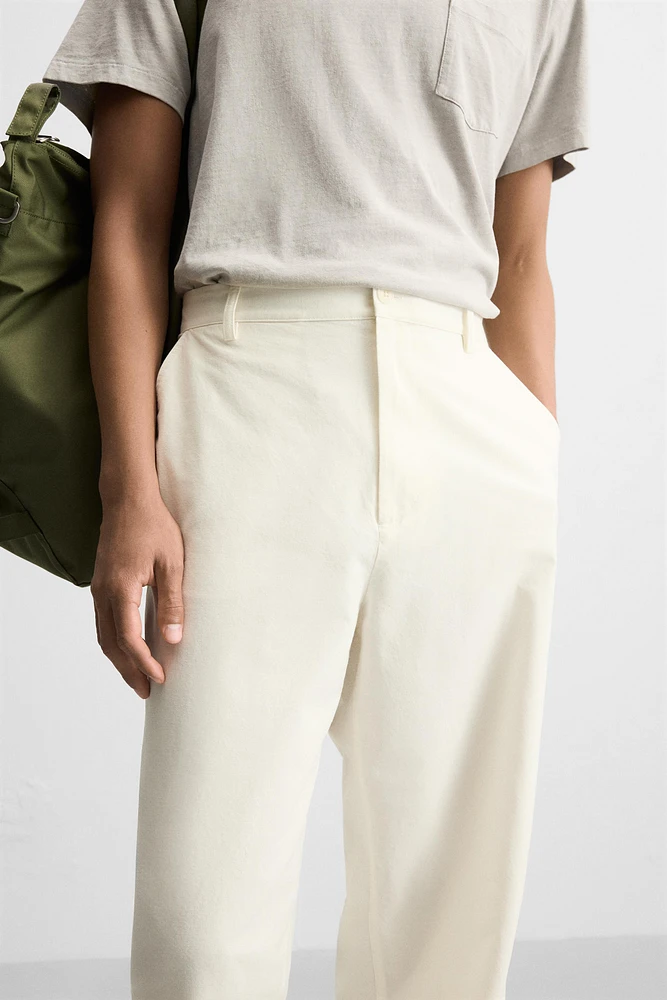 STRAIGHT FIT COTTON PANTS