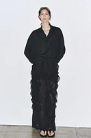 JUPE MIDI FLEURS RELIEF