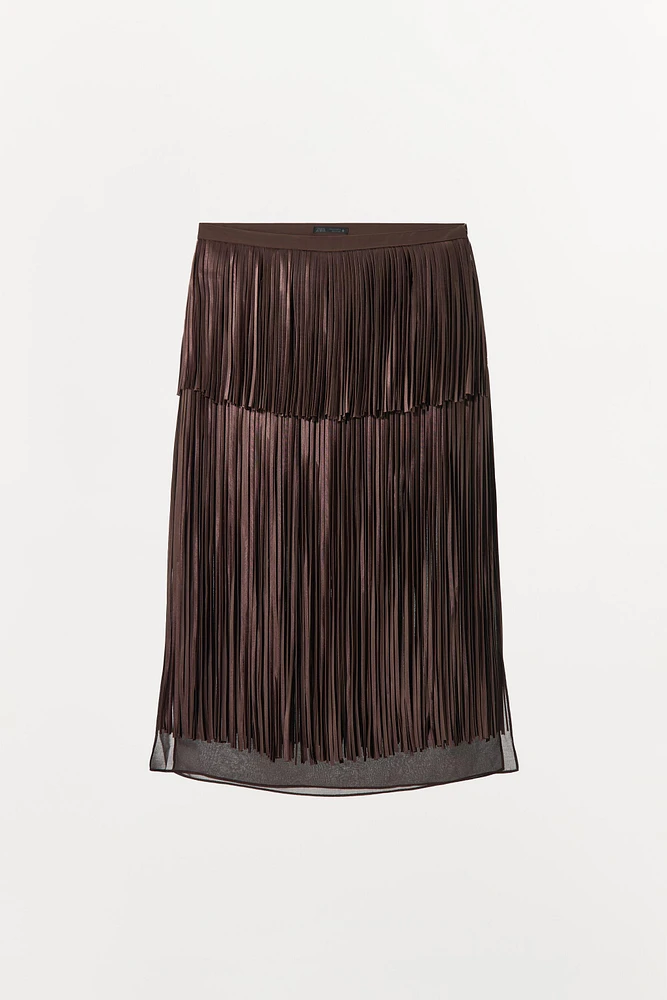 JUPE MIDI À FRANGES