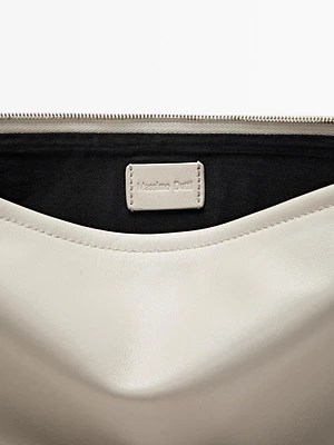 Petit sac pochette avec nœud en cuir nappa