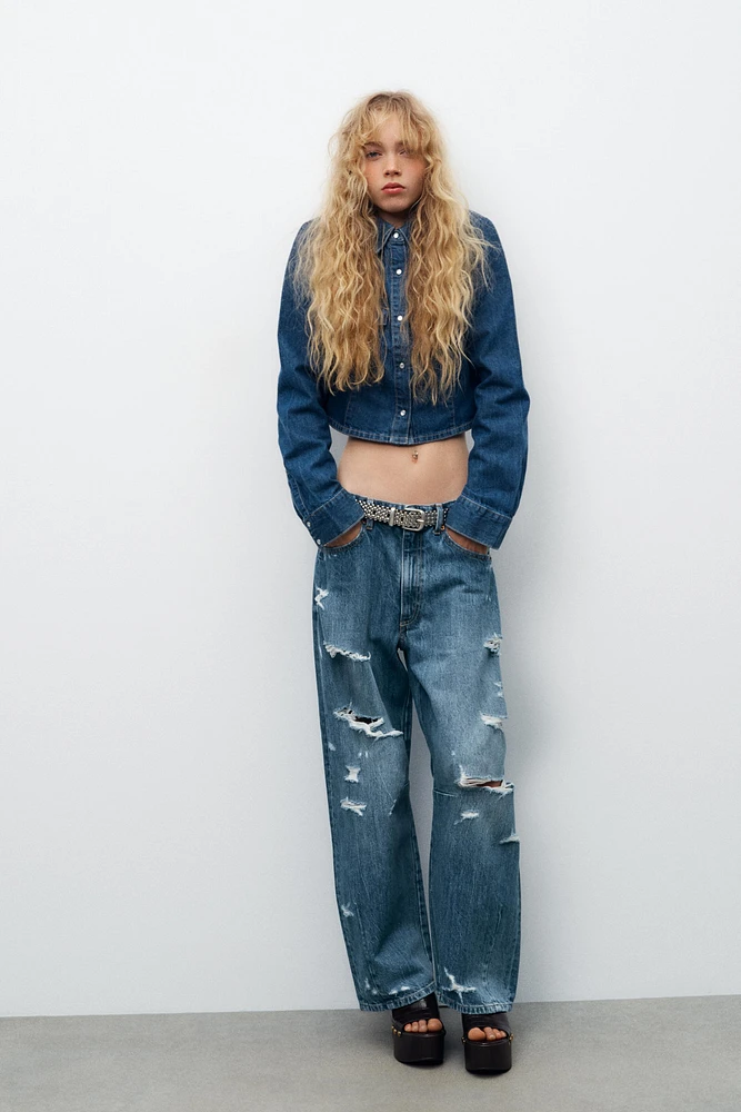 TRF MID WAIST BAGGY BALLOON JEANS