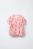 1-9 MOIS/ BARBOTEUSE KIMONO IMPRIMÉE FLEURS