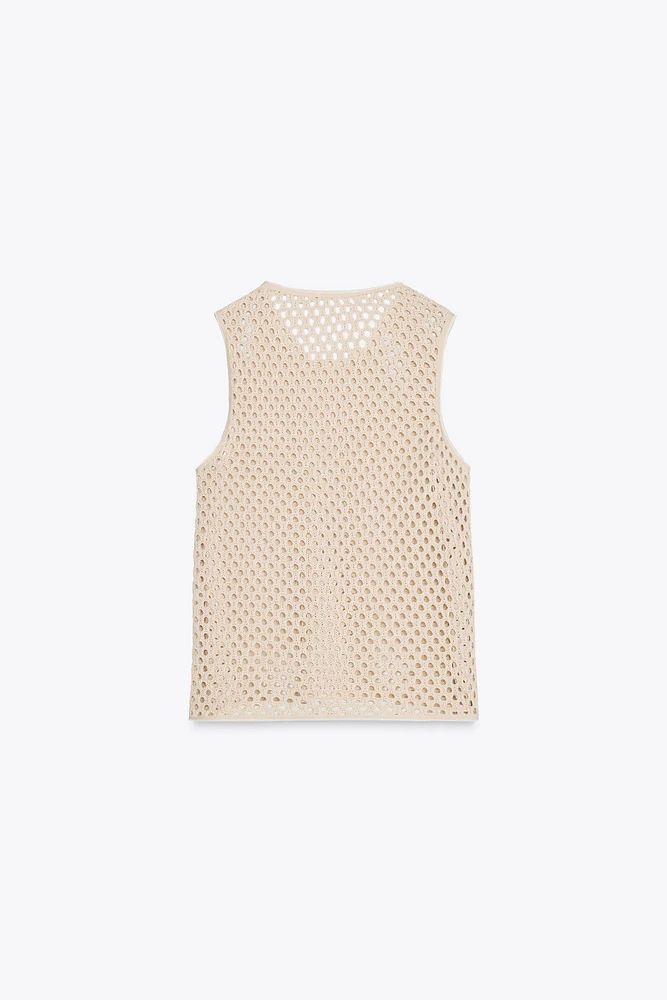 SLEEVELESS KNIT TOP
