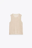 SLEEVELESS KNIT TOP