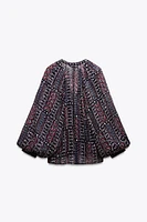 METALLIC THREAD PRINTED BLOUSE