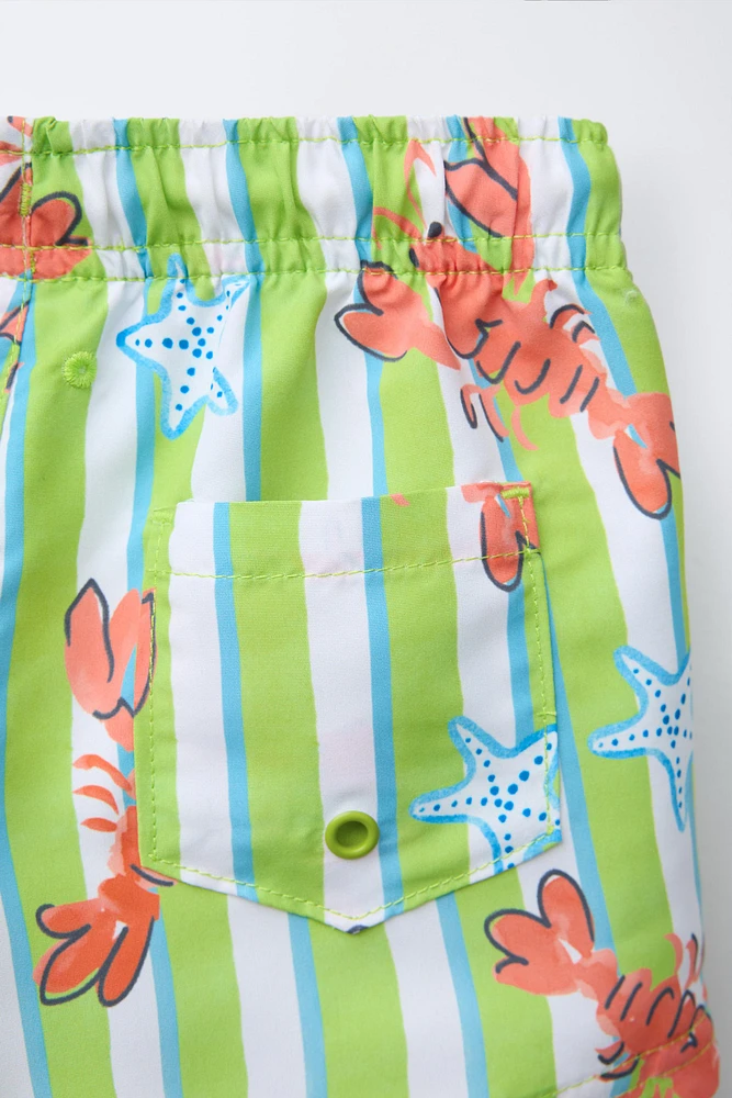 2-6 YEARS/ STAR AND LOBSTER SWIM SHORTS