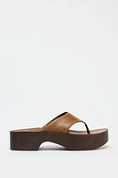 SOFT LEATHER PLATFORM SANDALS