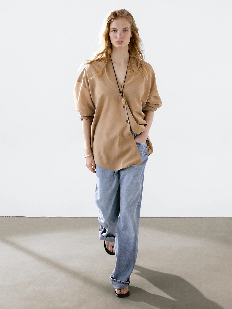 Blouse fluide satinée