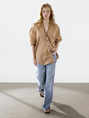 Blouse fluide satinée