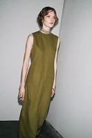 100% LINEN MIDI DRESS ZW COLLECTION