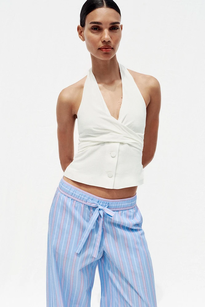 STRIPED POPLIN PANTS