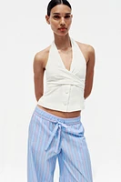 STRIPED POPLIN PANTS