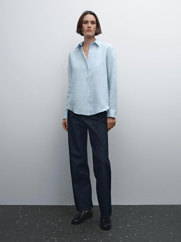 Flowing 100% linen shirt