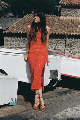 ROBE MIDI EN MAILLE POINTELLE