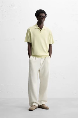 POLO EN MAILLE DE COTON DÉLAVÉ