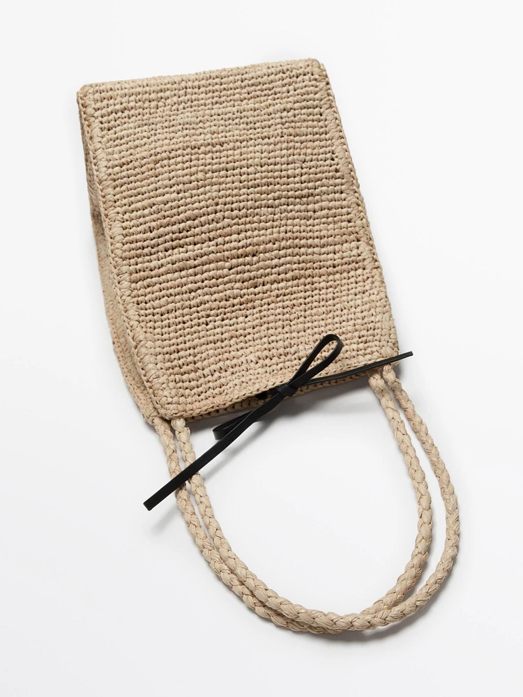 Natural raffia bucket bag