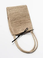 Natural raffia bucket bag