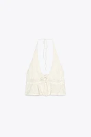 TOP HALTER TEXTURÉ