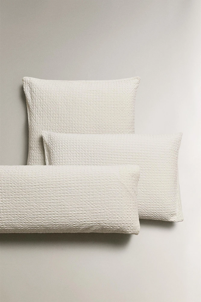 WAFFLE-KNIT PILLOWCASE