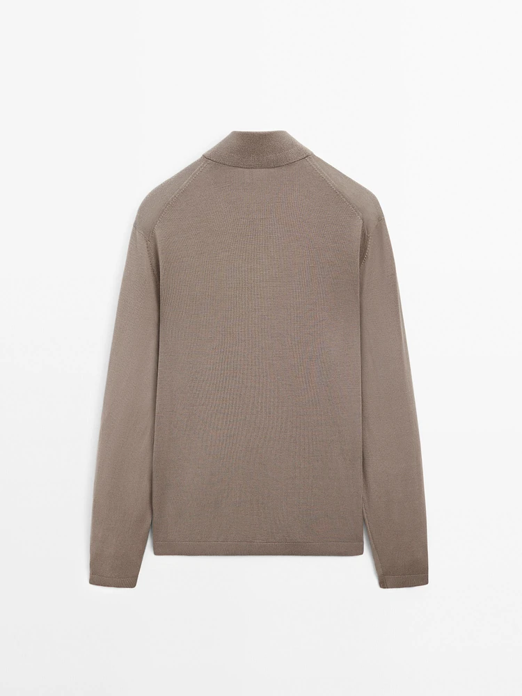 Mock turtleneck sweater 100% merino wool