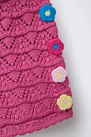 BERMUDA EN MAILLE CROCHET FLEURS