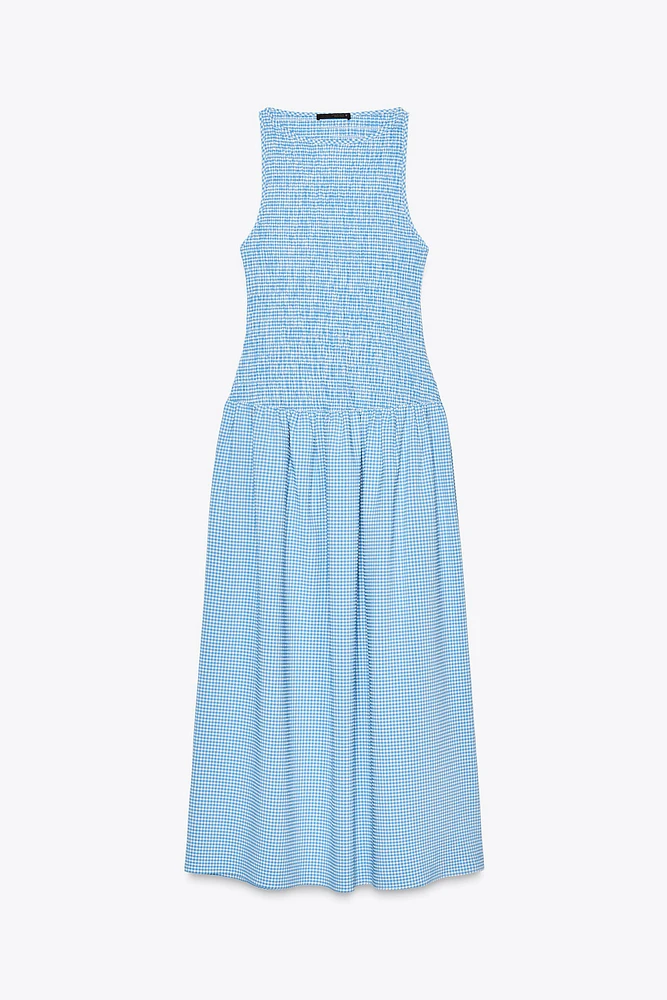 GINGHAM MIDI DRESS
