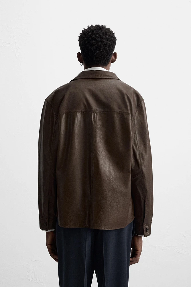 LEATHER OVERSHIRT