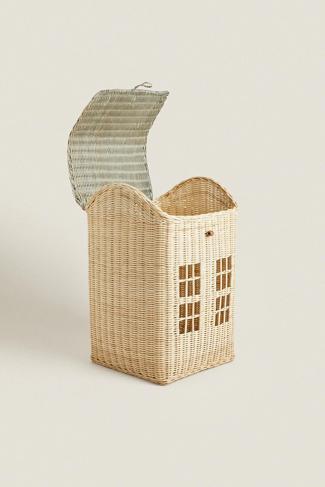 KIDS’ RATTAN HOUSE BASKET