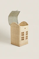 KIDS’ RATTAN HOUSE BASKET