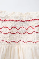 JUPE-SHORT BRODÉE CERISES