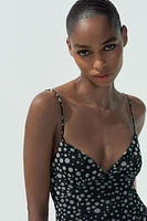 PRINTED TULLE MINI DRESS
