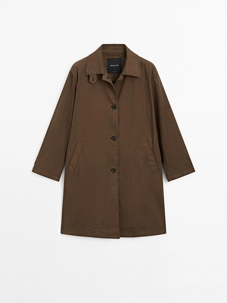 Cotton blend trench coat