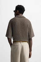 OPEN KNIT POLO SHIRT