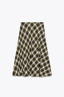 CHECKERED MIDI SKIRT ZW COLLECTION