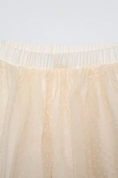 FLOCKED POLKA DOT TULLE SKIRT