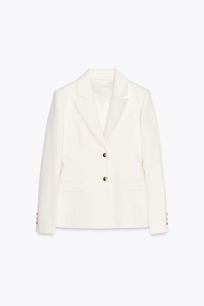 ZW COLLECTION BUTTONED DENIM BLAZER