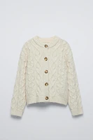 CABLE-KNIT CARDIGAN