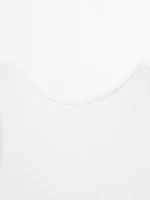 Cutwork linen blend T-shirt