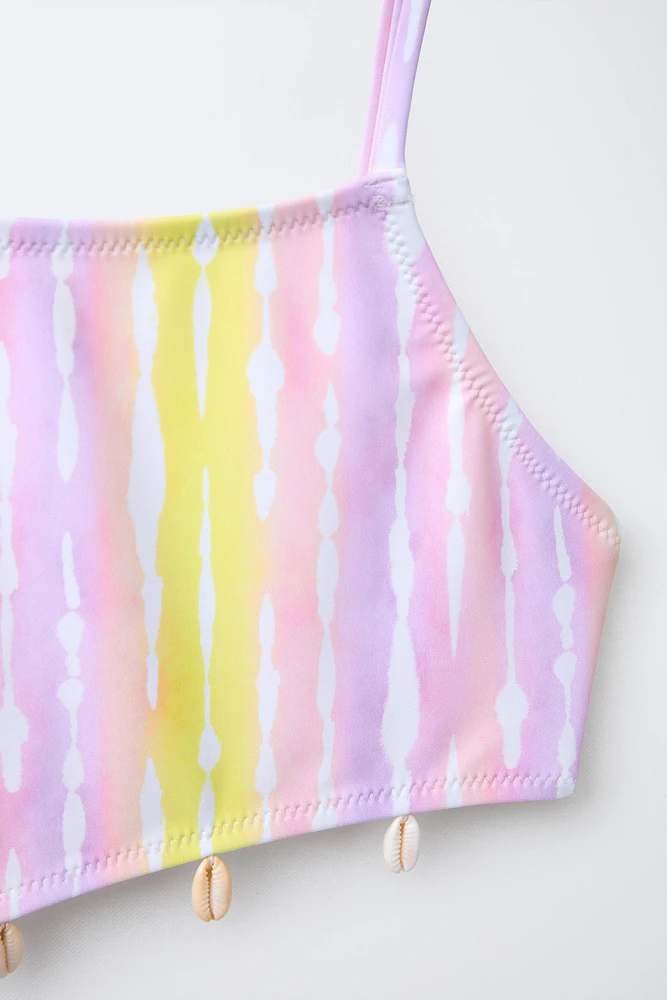 6-14 ANS/ MAILLOT DE BAIN TIE DYE COQUILLAGES CUT OUT