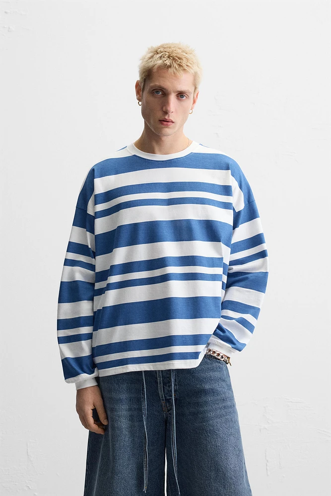 NUMBER STRIPED T-SHIRT