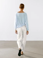 Pull col bateau 100 % lin