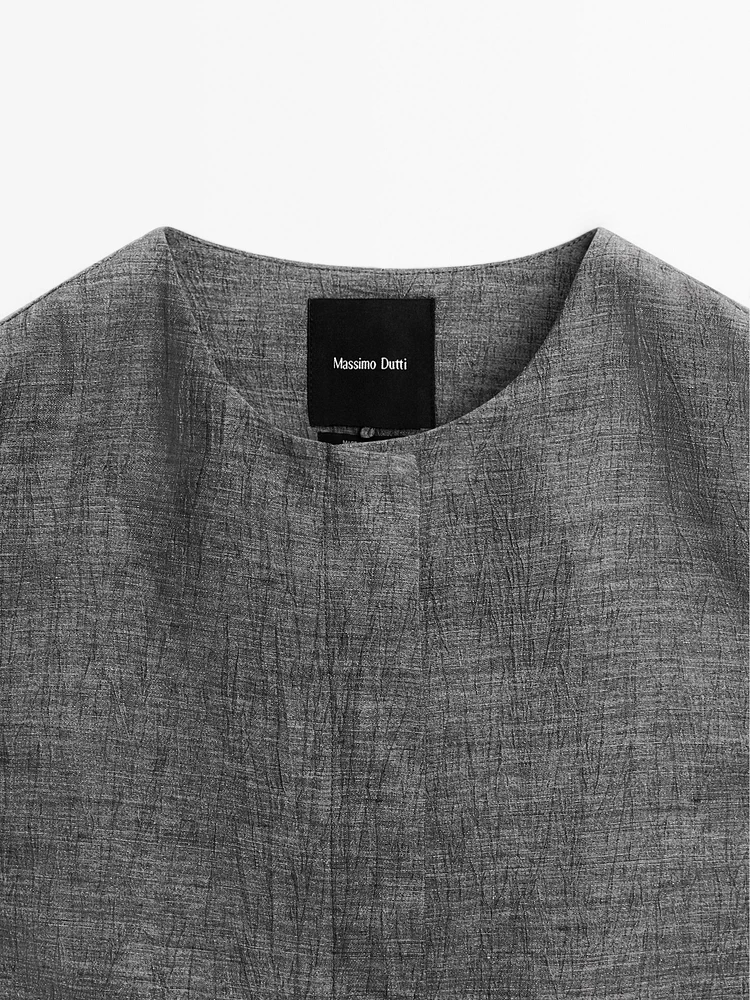 Veste courte sans manches lin