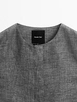 Veste courte sans manches lin
