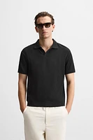 RIB STRUCTURED POLO SHIRT