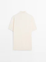 Short sleeve cotton knit polo shirt
