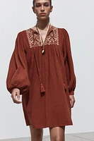 EMBROIDERED SHORT DRESS