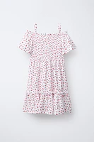 ROBE À TEXTURE ET FLEURS